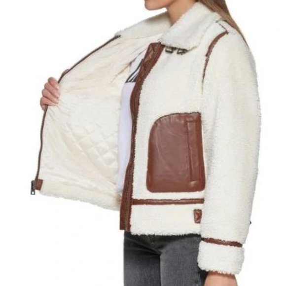 Awesome Levi’s jacket Soft Touch Sherpa Moto Racer Collar style - Picture 3 of 9